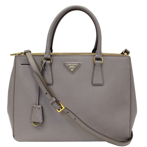 prada saffiano double zip tote grey|prada saffiano cuir leather tote.